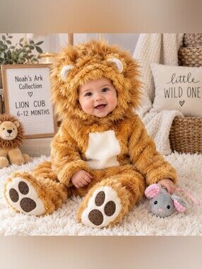 Rubie’s Noah’s Ark Lion Cub Baby Costume 6-12 Months 3 Piece Plush Halloween